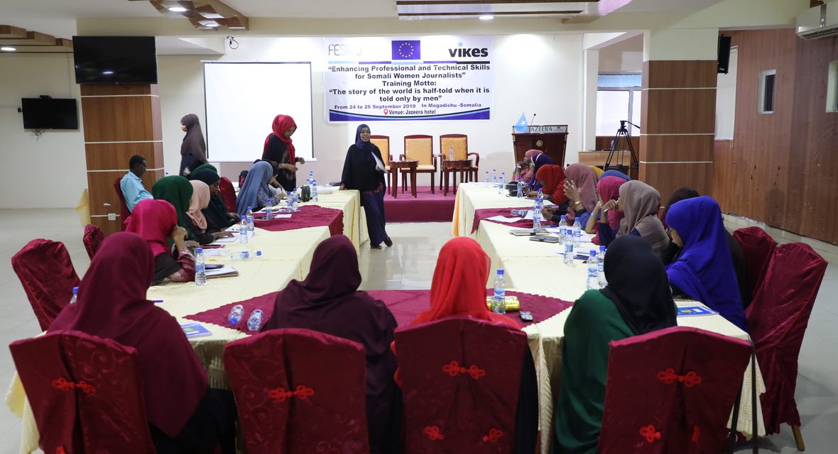 FESOJ and VIKES Kick off Three Day Training on Enhancing Professional and Technical Skills for 30 female Journalists in Mogadishu