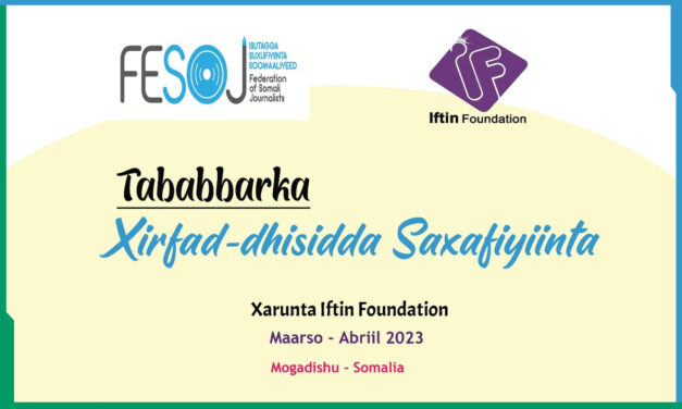 FESOJ and Iftin Foundation has jointly launched Multimedia Training for the students studying journalism at the Somali National University