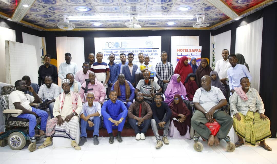 FESOJ has concluded workshop training for persons with disability and journalists in Jowhar city, Hirshabelle State