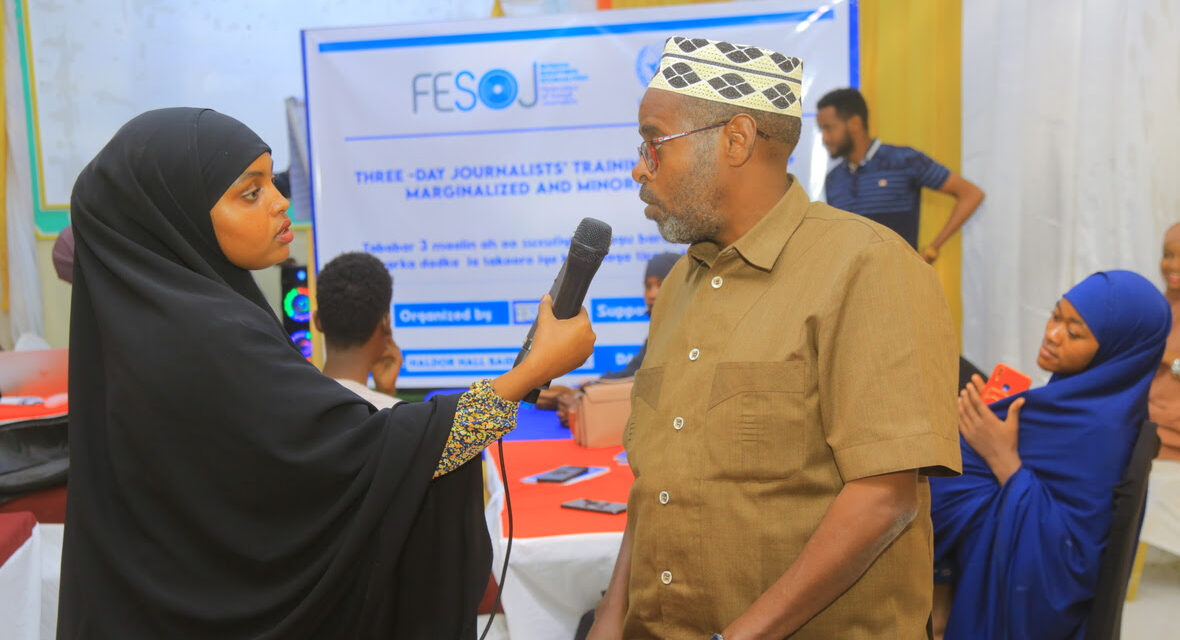FESOJ has concluded training workshop on reporting marginalized and minority groups in the cities of Baidoa and Dhuusamareeb