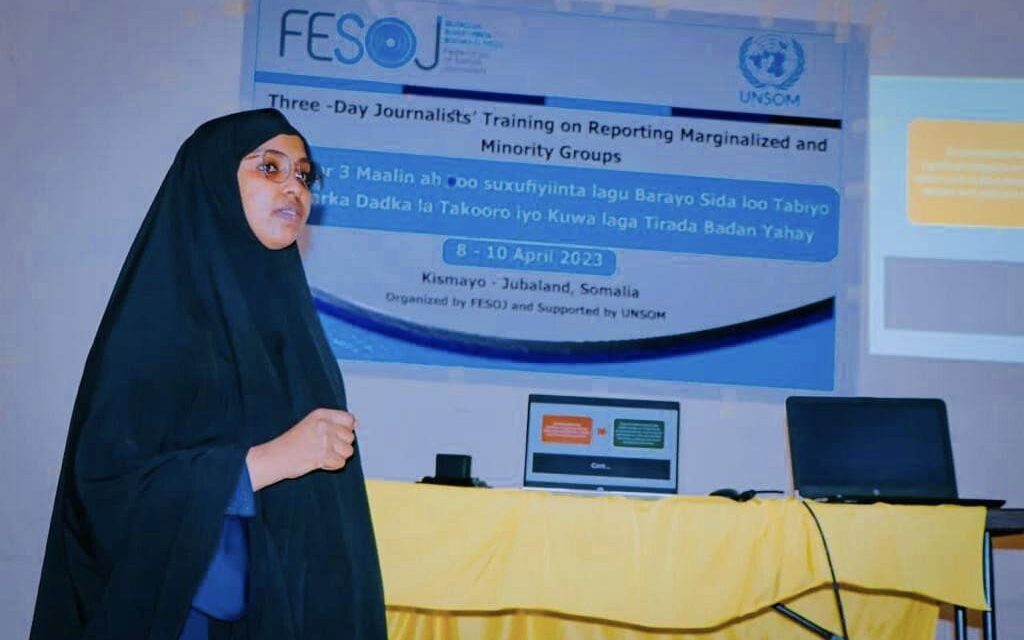 FESOJ has completed a training workshop on reporting marginalized and minority groups in the cities of Beledweyne and Kismayo