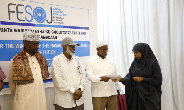 Rewarding event for journalists’ winners of the FESOJ Ramadan competition in Mogadishu