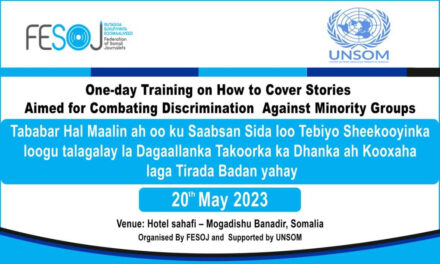 Twenty Journalists have completed UNSOM supported training program in Mogadishu
