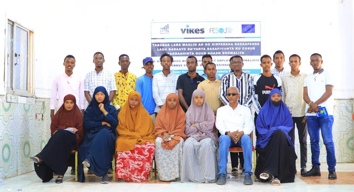 Twenty young journalists completed training advancing their professional skills in Beledweyne city, Hirshabelle State