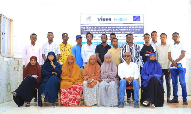 Twenty young journalists completed training advancing their professional skills in Beledweyne city, Hirshabelle State
