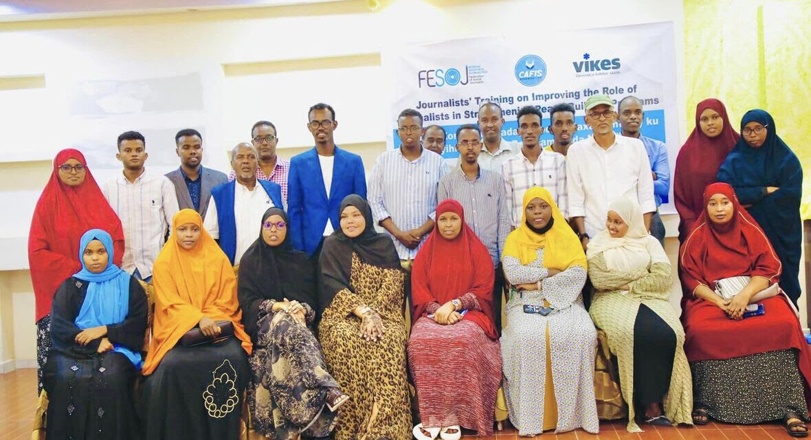 FESOJ concluded journalists ‘training in Mogadishu on strengthening peace building programs