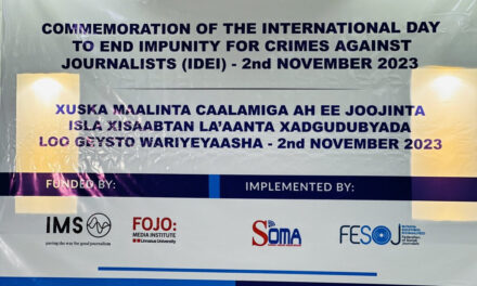 FESOJ and SOMA jointly remembered the International Day to End Impunity for Crimes against Journalists (IDEI) – 2023 and mourned the death of late Abdifatah Moalim Nur (Qays), a prominent Somali Journalist