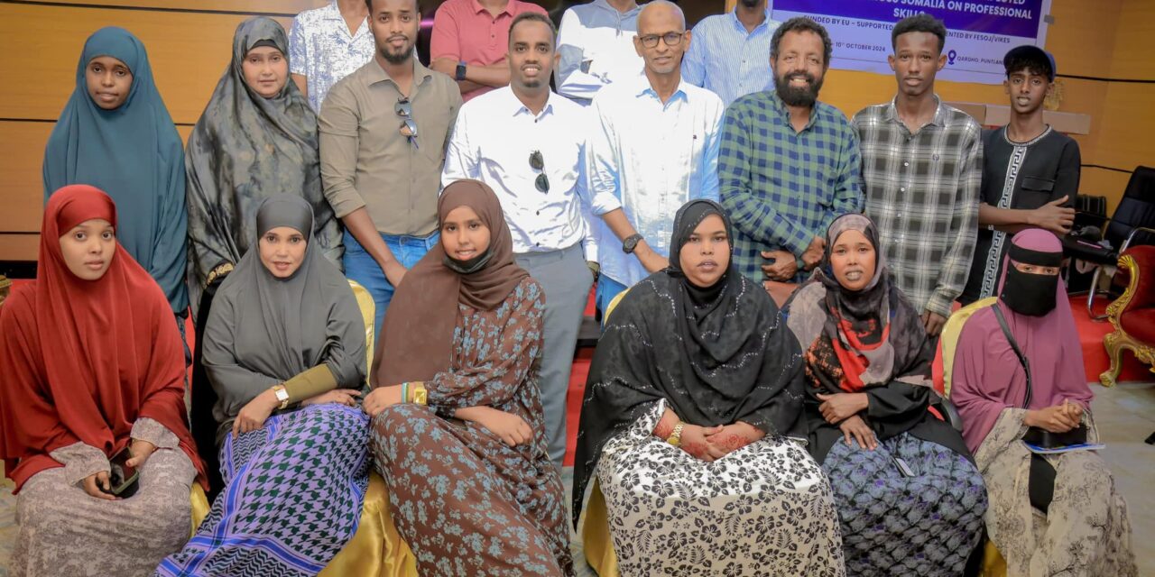 FESOJ has finalized training improving the professional skills of young journalists in Qardho city, Puntland State