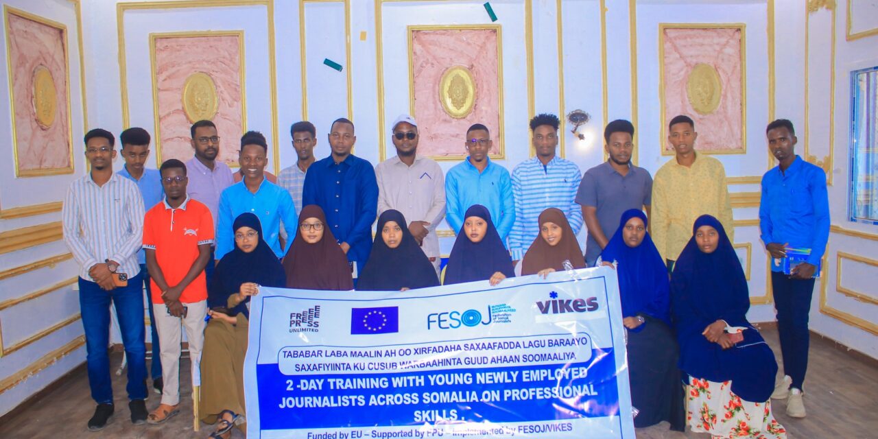 FESOJ concluded training 20 young journalists in Jowhar city, Hirshabelle State