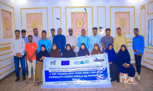 FESOJ concluded training 20 young journalists in Jowhar city, Hirshabelle State