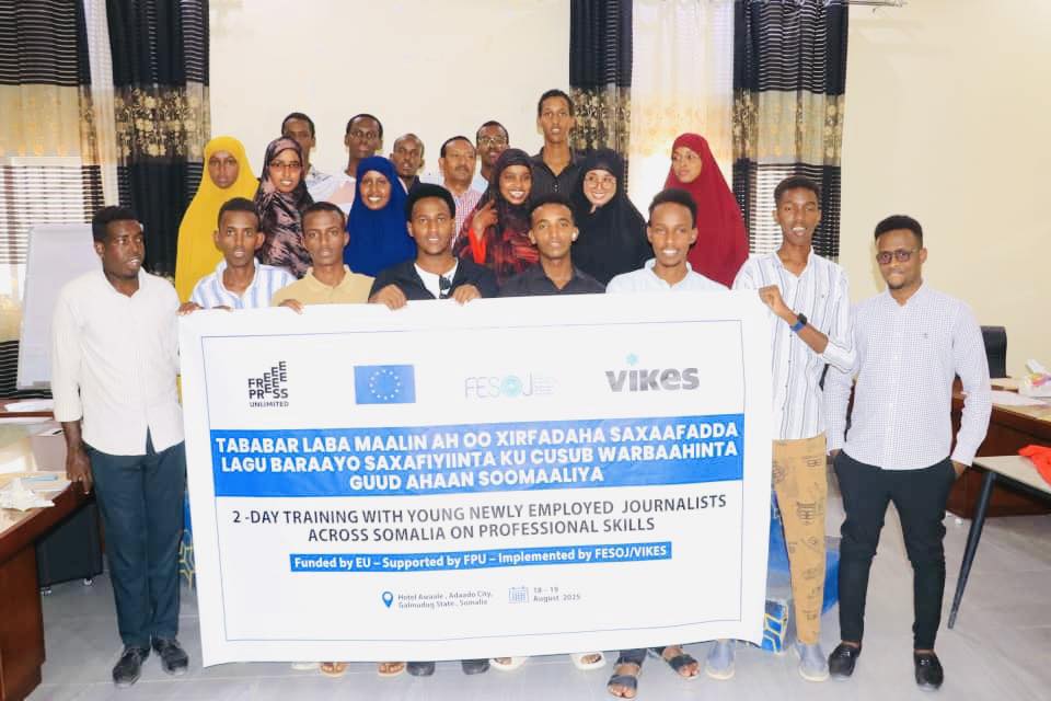 FESOJ Strengthens the Capacity of Emerging Journalists Through Training in Adaado City, Galmudug State
