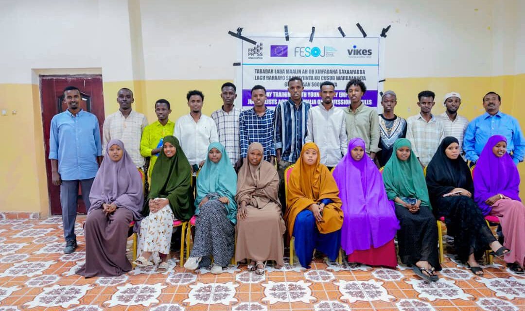 Twenty young journalists completed training advancing their professional skills in Beledweynte city, Hirshabelle State