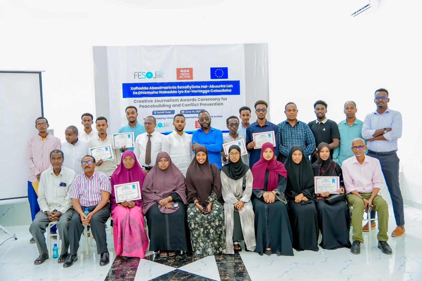 FESOJ Successfully Concludes Creative Journalism Awards Ceremony for Peacebuilding and Conflict Prevention in Mogadishu